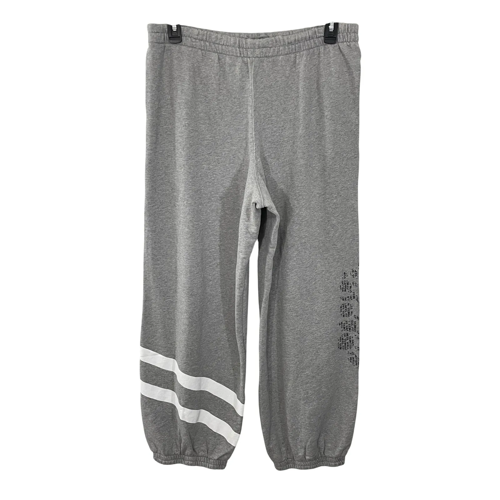 NEW FREE People FP Movement All Star Logo Pants Sweatpants LG Grey Heather White Gray - Image 4