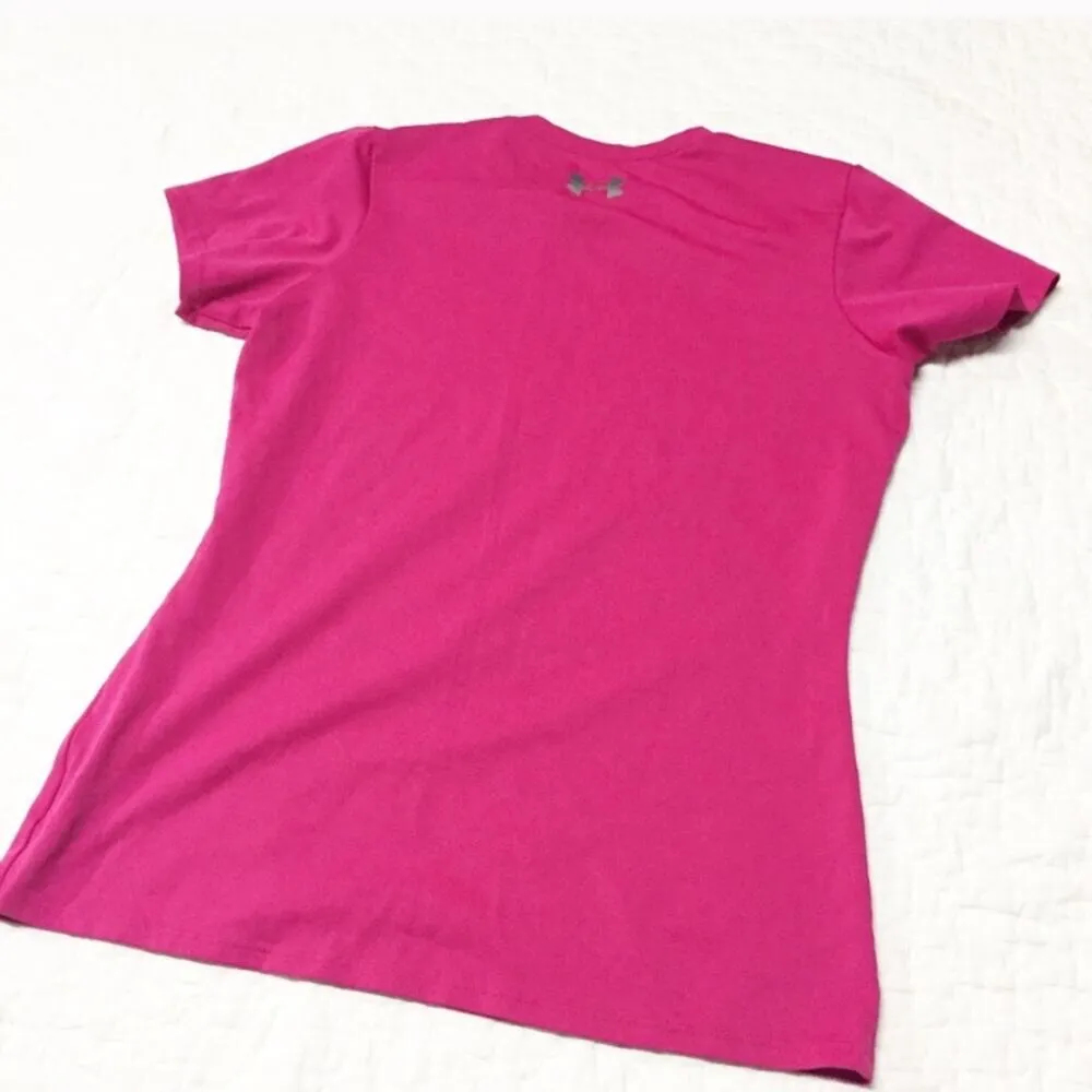 Pink Under Armour T-shirt XS Short Sleeve Under Armour Heat Gear Tee - Image 4