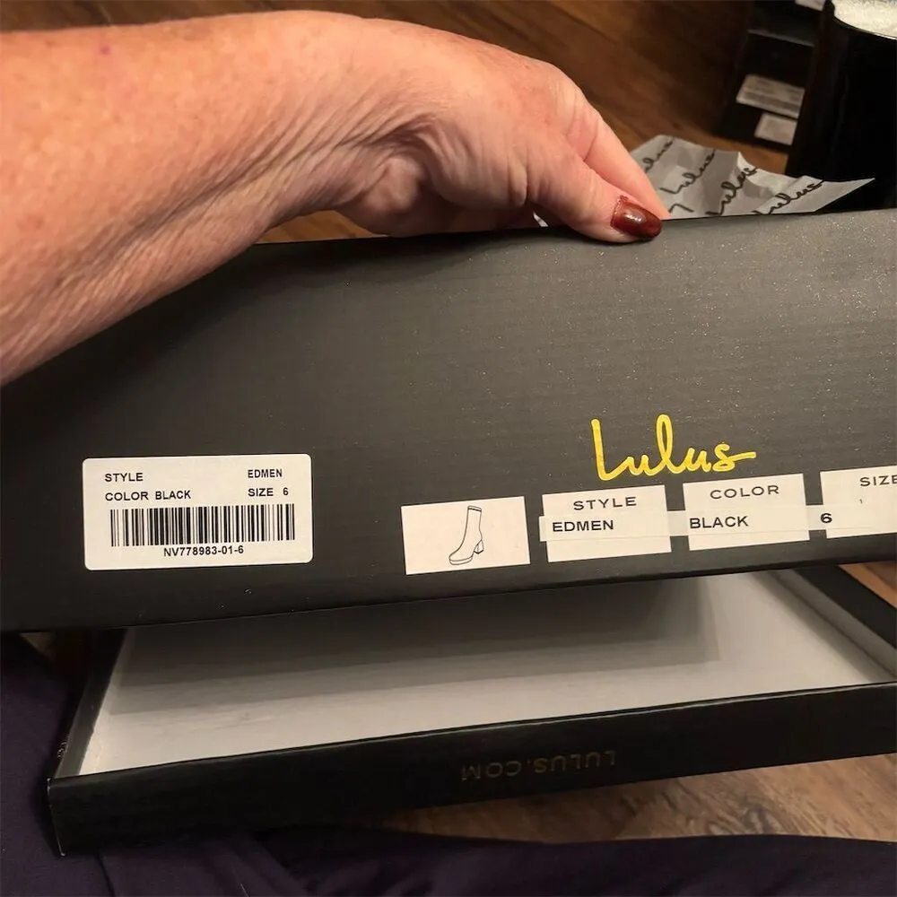 Lulus Women's Black Platform Boots Size 6 Casual Block Heel Edmen - Image 8