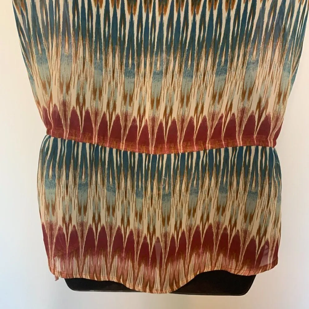 a.n.a. V Neck Short Sleeve Multi Color Blouse - Image 7