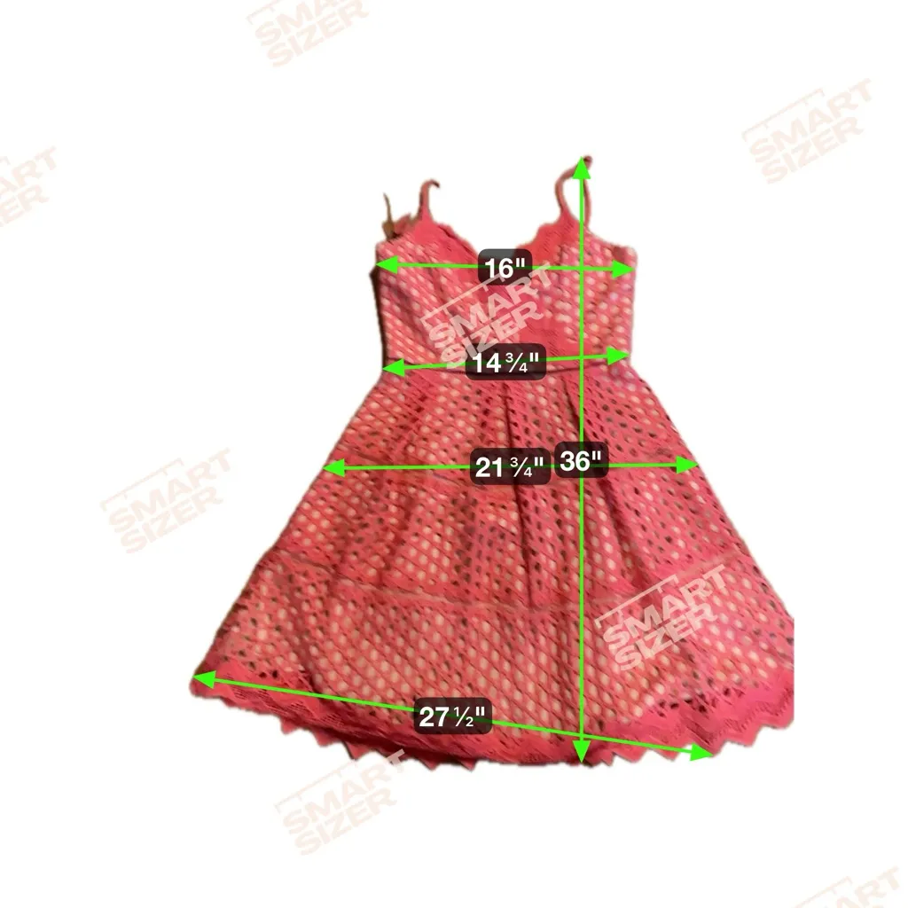 Adelyn Rae Coral Crochet Lace Dress Size M Lined Fit & Flare Sleeveles - Image 4