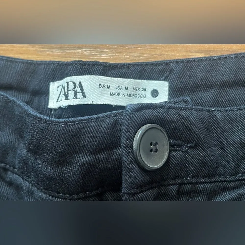 Zara Front Pleated Relaxed Fit Cropped Pants Size M - Image 6