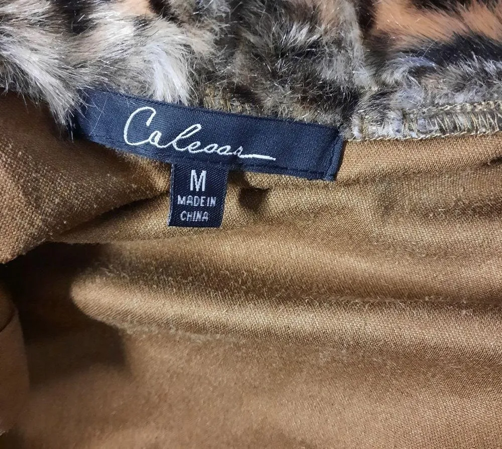 Calesas Faux Fur Cardigan Sweater Size M - Image 6
