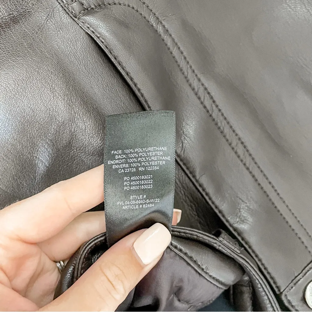 NEW Aritzia Wilfred Melina Vegan Leather Crop Pants Rich Mocha Brown - Image 9