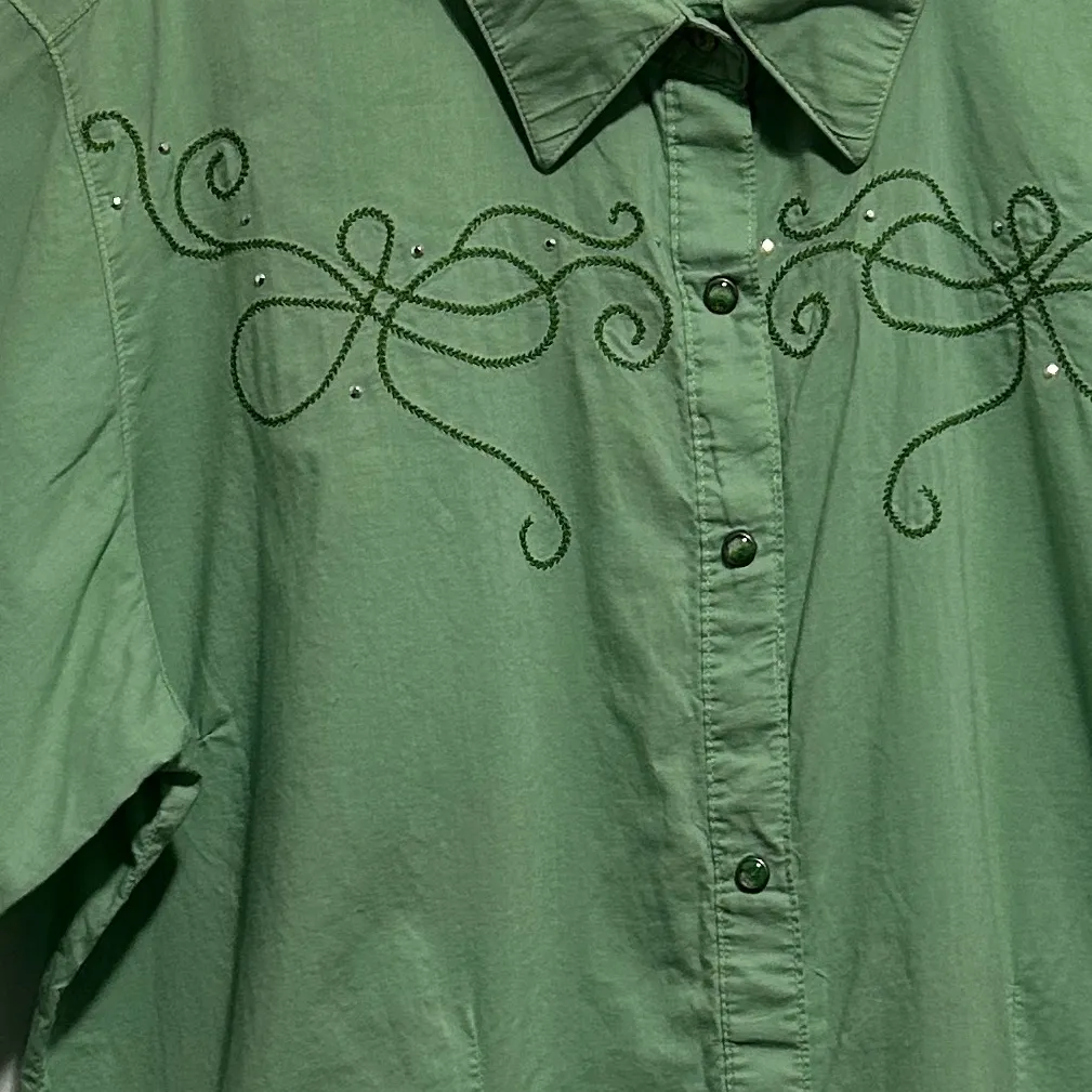 Wrangler Brand Twenty X Women’s Ombre’ Pearl Snap Long Sleeve Shirt XL - Image 7