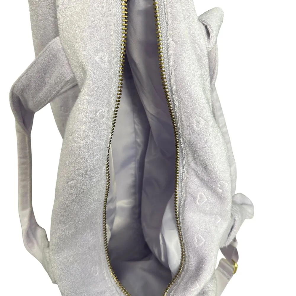 Stoney Clover Lane X Target Mini Hearts Purple Terry Cloth Travel Duffle Bag - Image 4