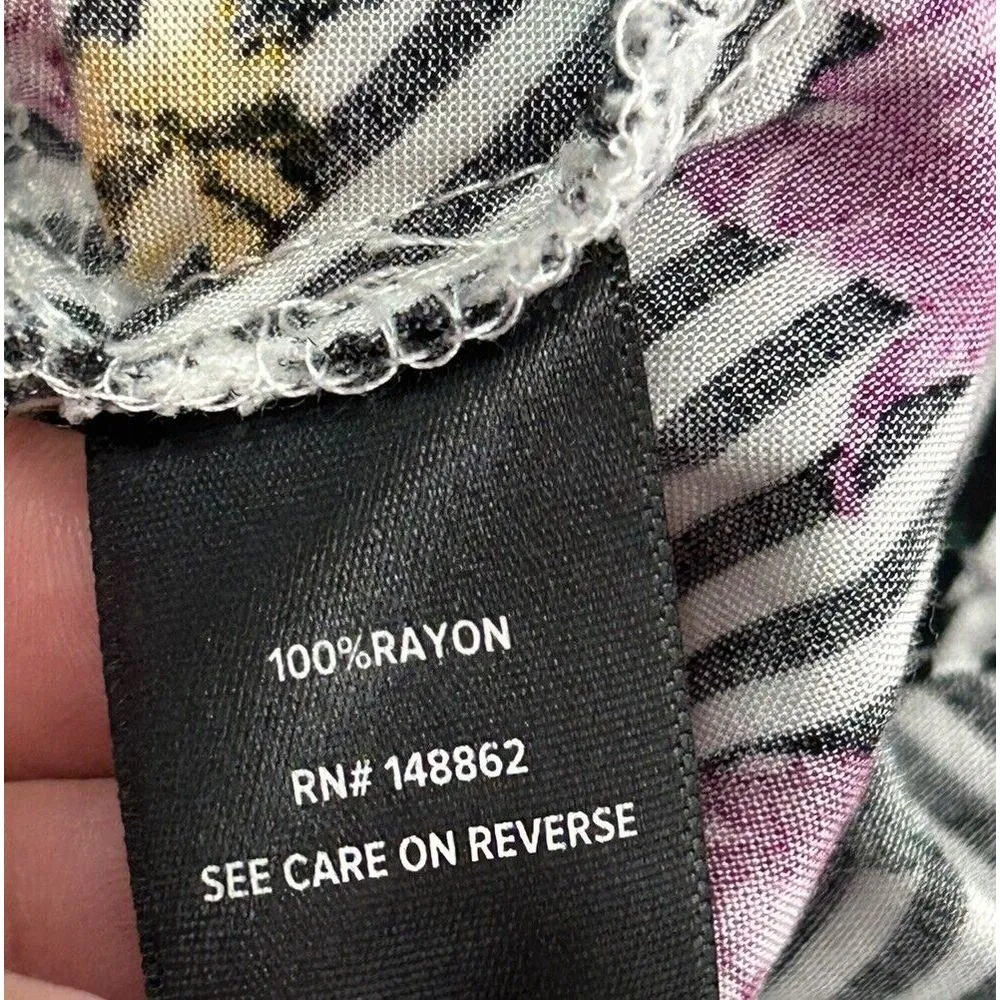 Torrid Mini Challis Wrap Dress‎ Stripe Floral Faux Wrap Flowy Womens Plus Size 4 - Image 6