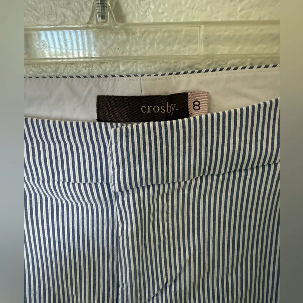 Crosby Blue & White Pinstripe Springfield Trouser Pants Size 8 - Image 2