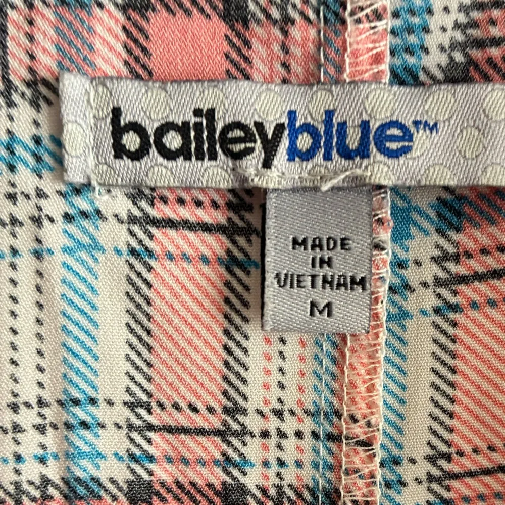 BaileyBlue Multicolor Shirt Dress Button Up Plaid Sleeveless M - Image 8
