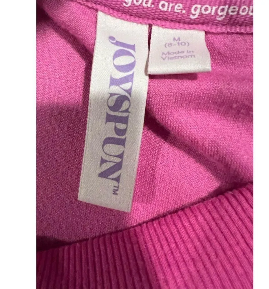 Women's Pink Velour Lounge Set Size M Long Sleeve Top & Pants Casual Size M - Image 8