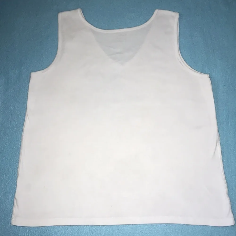 𝅺BASIC EDITIONS floral and glitter v-neck tank top size XXL - Image 3