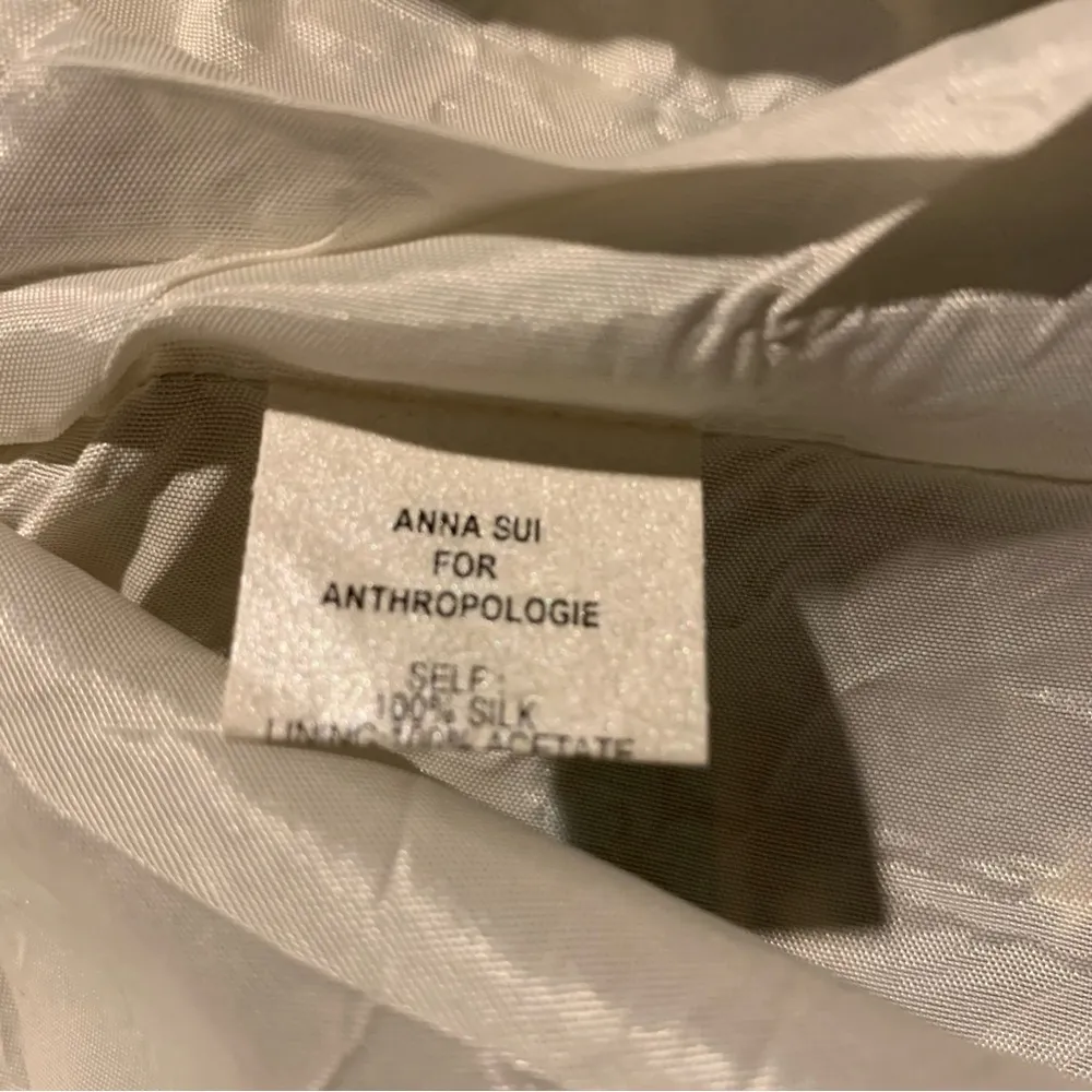 Anna Sui for Anthropologie Silk Strapless Novelty Deer Print Dress Size 2 - Image 10