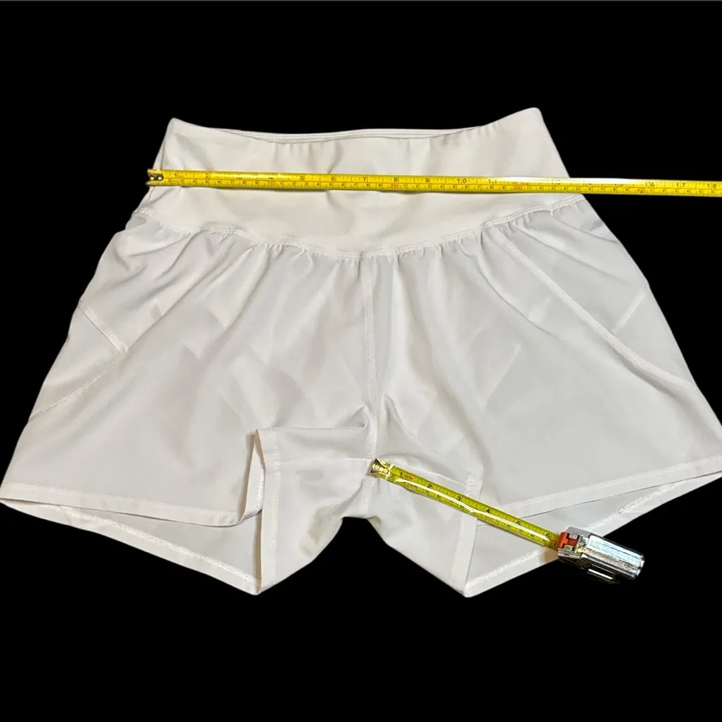 Kinesis White Athletic Running Shorts W/Zipper Pocket 3.5” Inseam‎ - Image 2