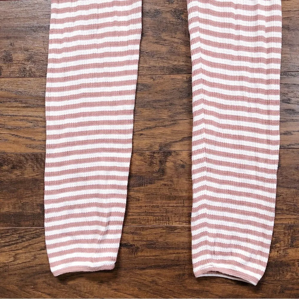 Madewell • Waffle Knit Pajama set top pants Lorain Stripe pink cream knit pjs - Image 14