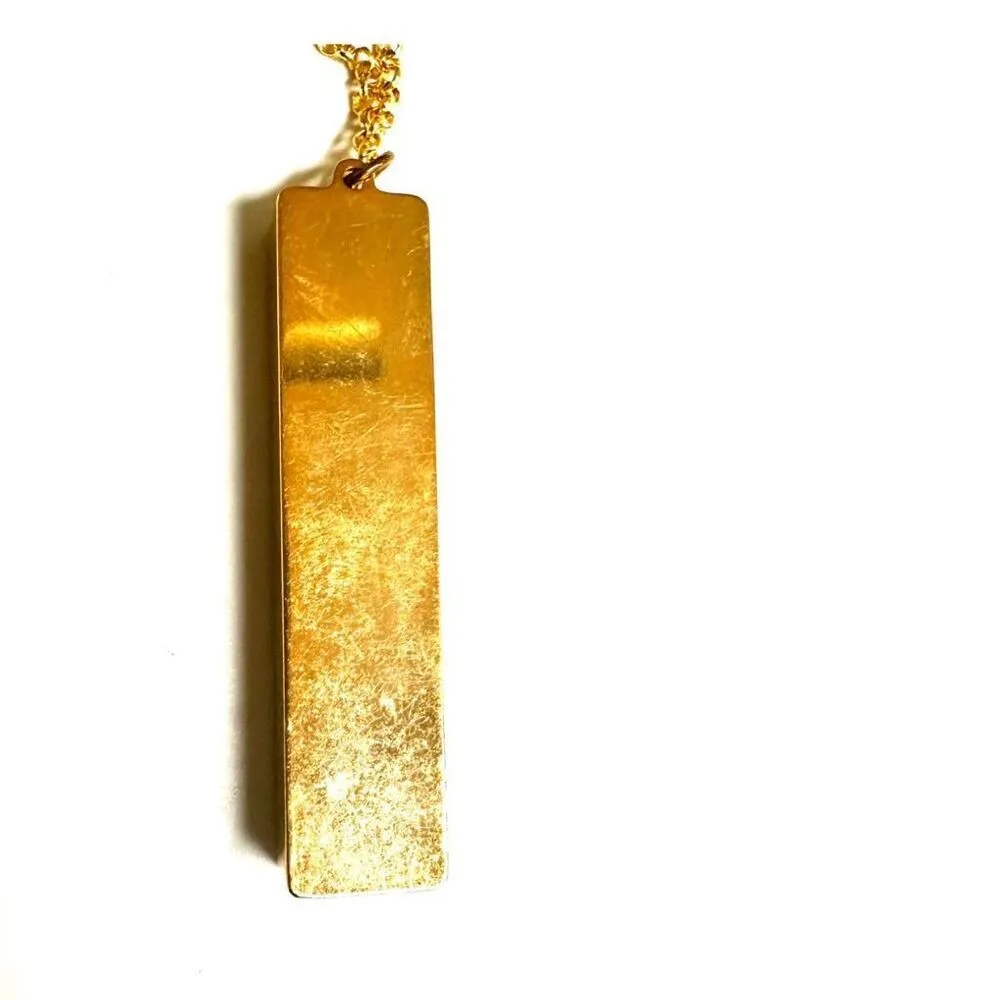 Peridot Opal Bar gold tone Necklace - Image 5