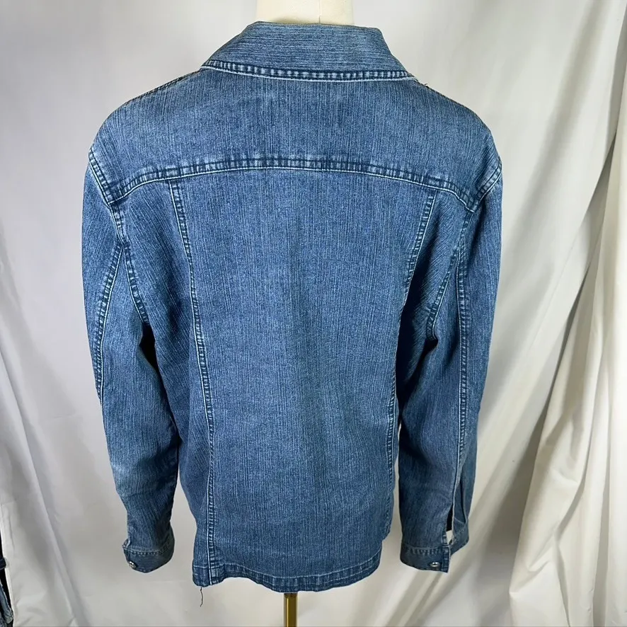 Alfred Dunner Petite Denim Jacket Embellished‎ Button Front Size 16P - Image 9