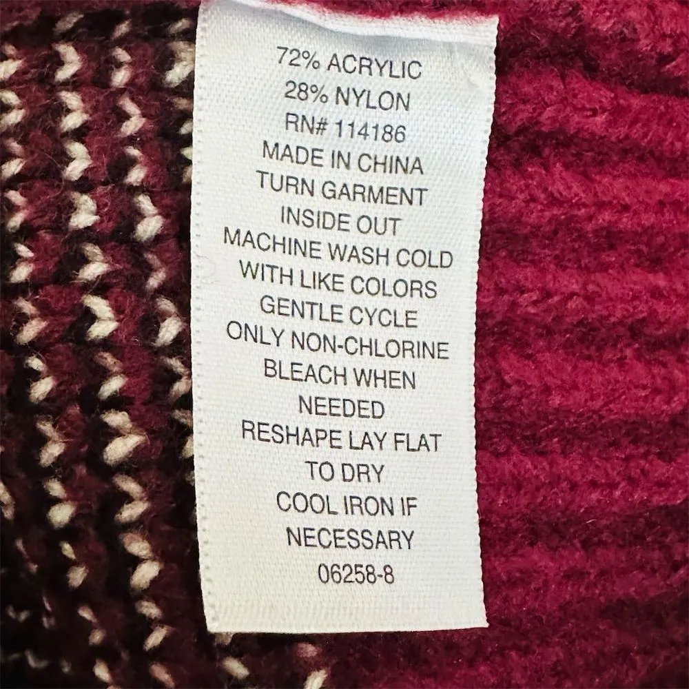 NWT Arizona‎ Jean Co. Women's XL/XXL Burgundy Plaid Pullover Sweater Casual Fall Red - Image 5