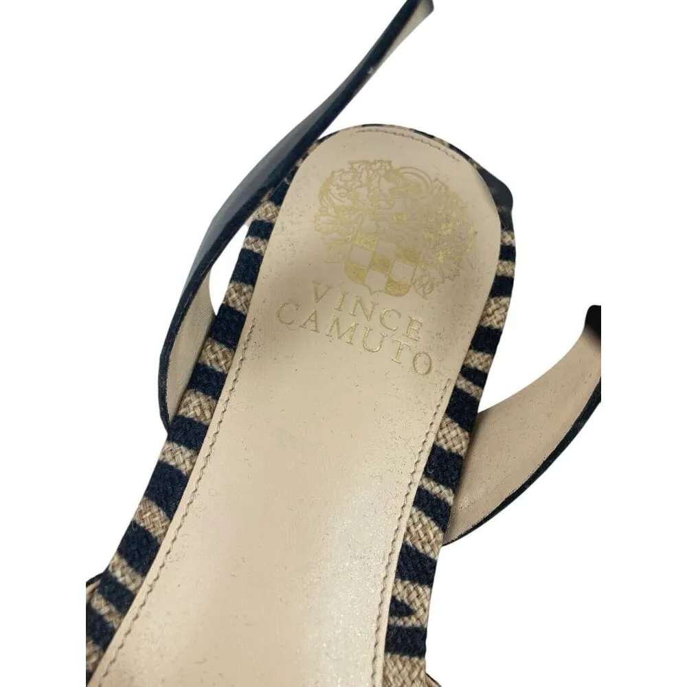 *Vince Camuto Delindan Espadrille Sandal Womens Size 8 Black Zebra Ankle Strap - Image 6
