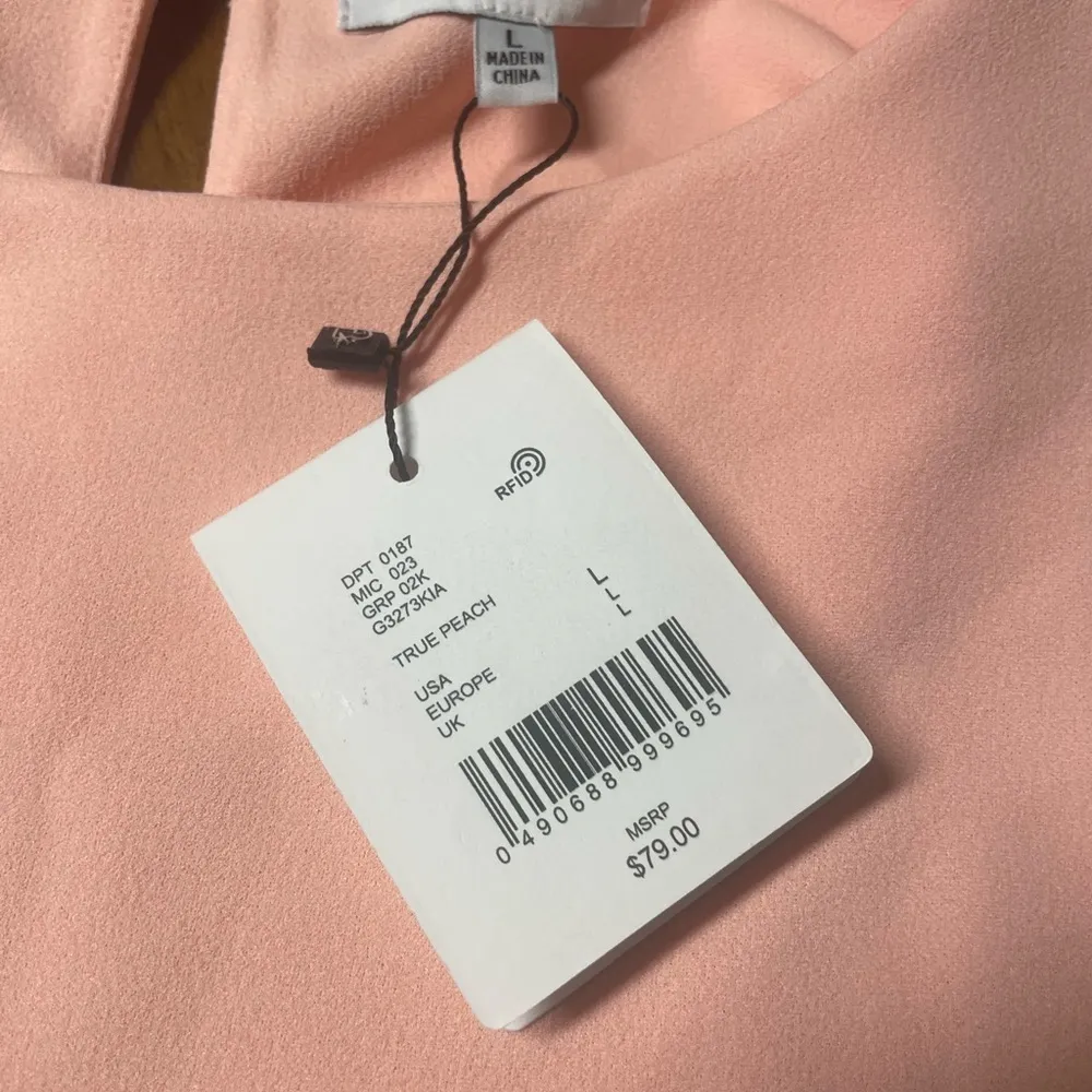 Gibson Latimer Truly Peach Faux Wrap Knee Length Dress Size Large NWT - Image 6