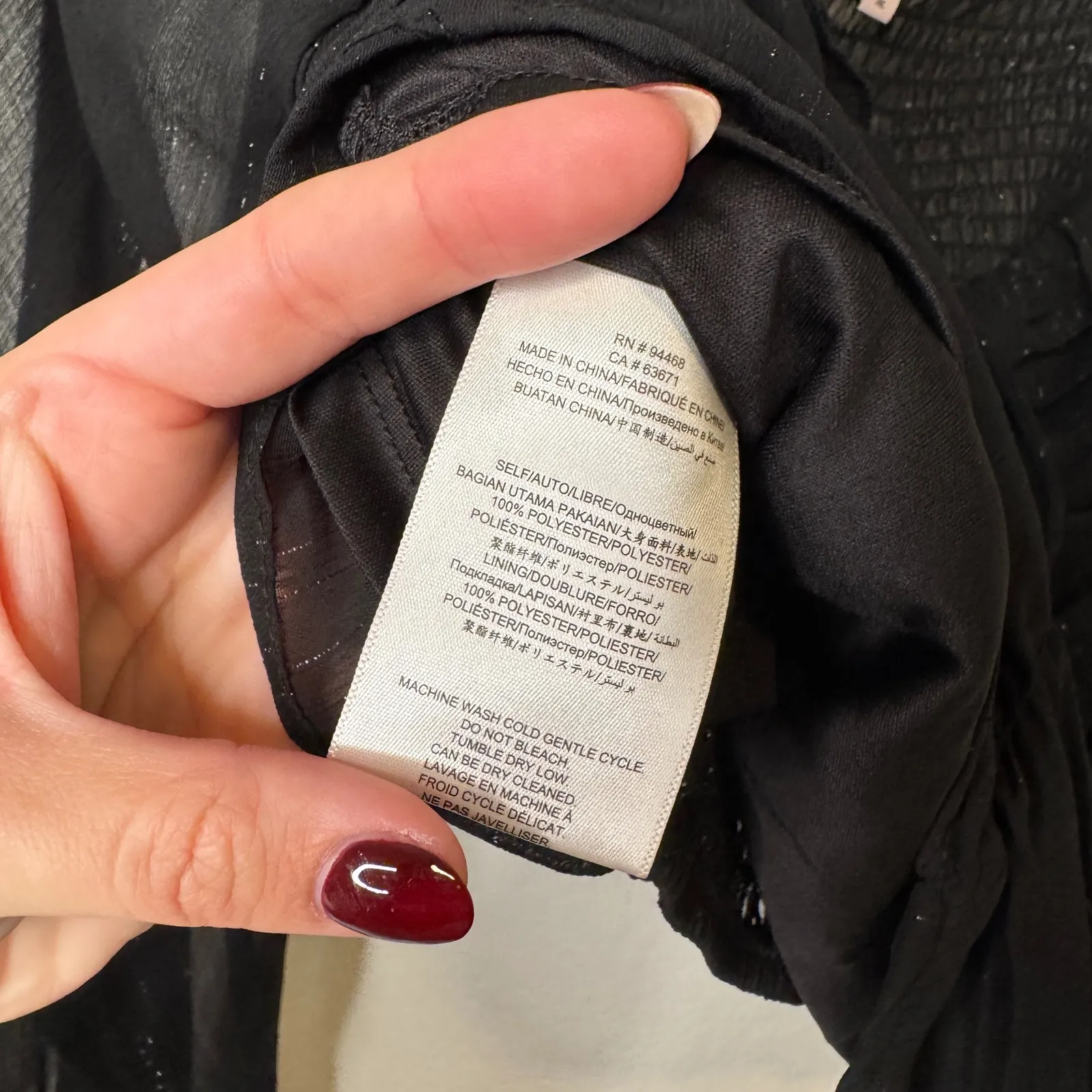 BCBGgeneration Black Silver Long Sleeve Crop Top - Image 8