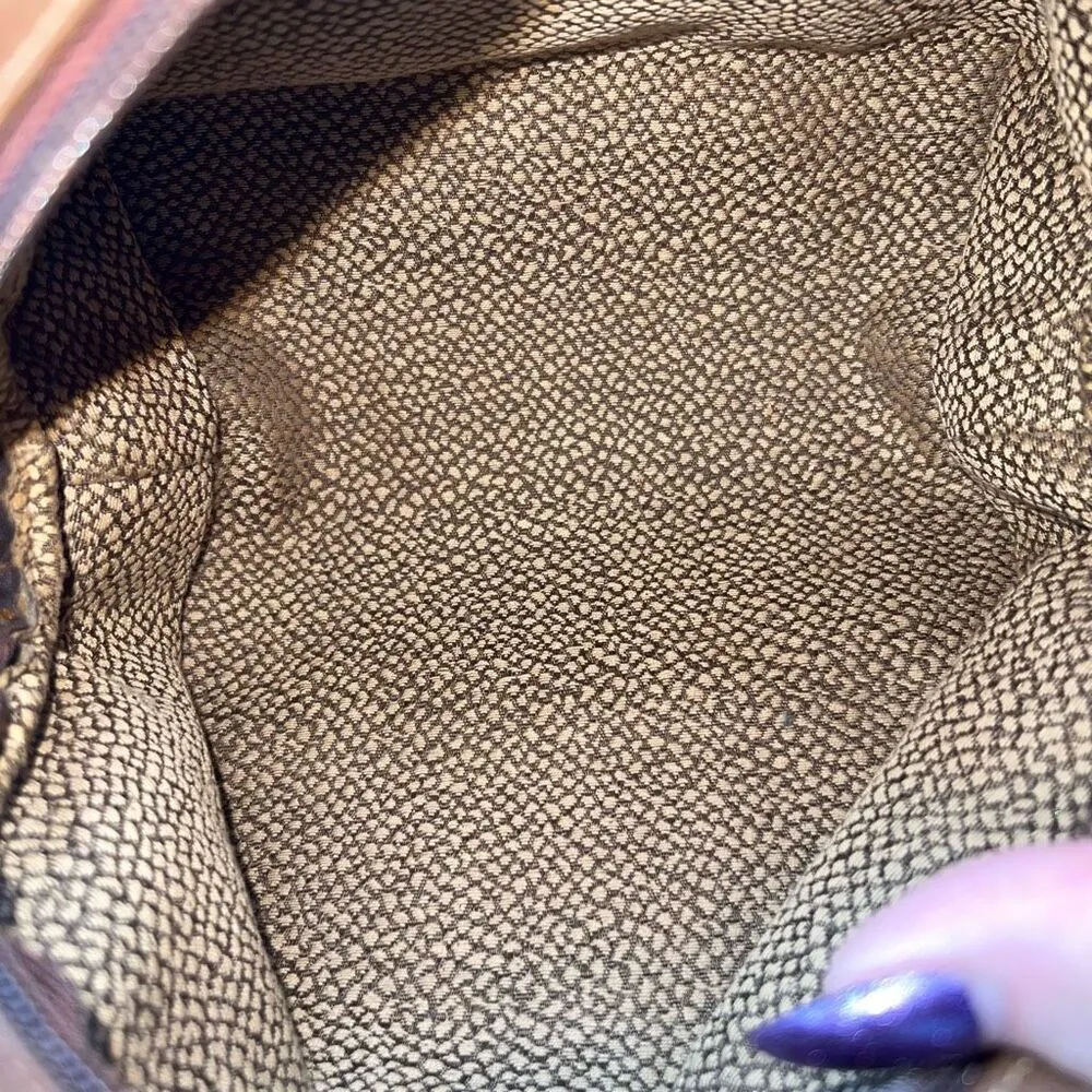 BORBONESE Pouch Redwall Quail Pattern Suede x Leather - Image 12