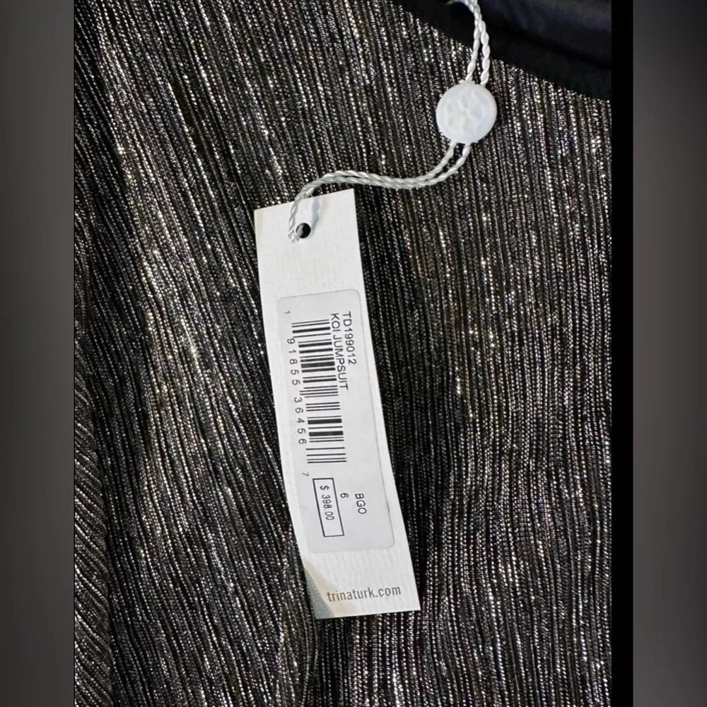 NWT Trina Turk Pants & Jumpsuits Eastern Luxe Koi Black Metallic Jumpsuit Size 6 - Image 9