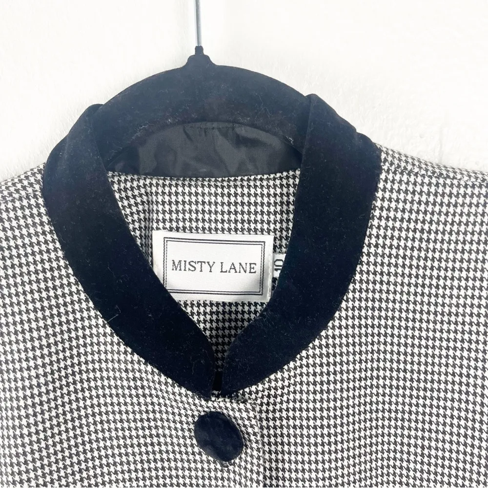 MISTY LANE Vintage Black And White Full Button Long Lined Blazer Dress, Size 10 - Image 6