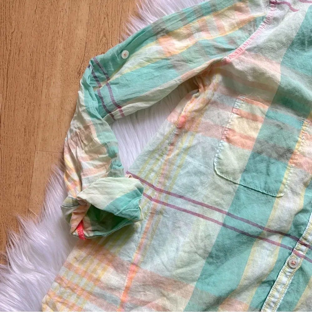 Anthropologie  Tiby Pastel Plaid Button Down Popover Shirt - Image 6