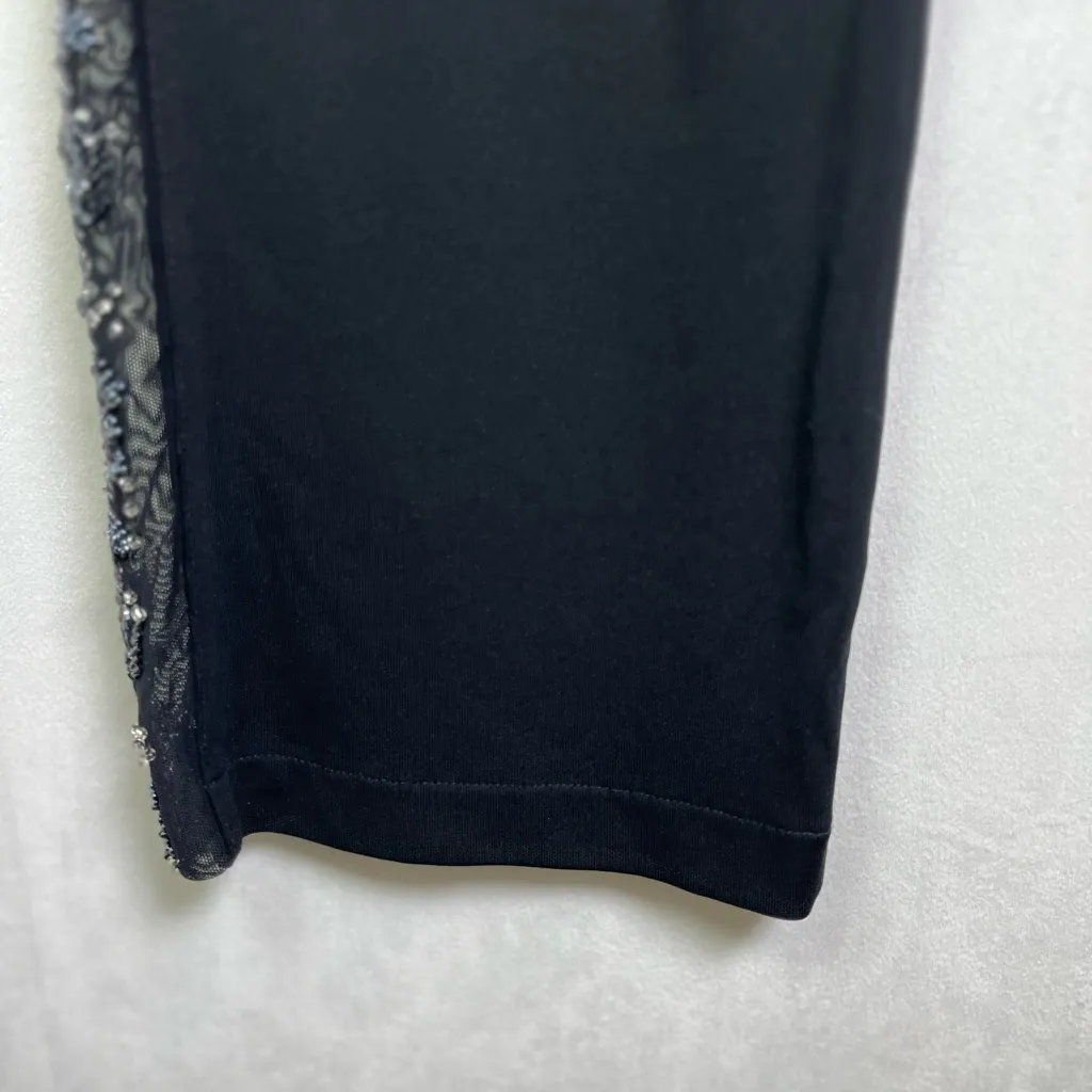 BCBG Max Azria Y2K Women’s Archive Black Beaded Mesh Side Stripe Pant Sz 2 NWT - Image 7