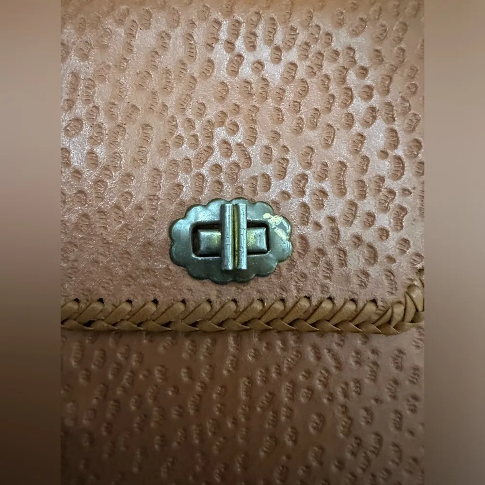 Vintage Hand Tooled Leather Stamped Handle Handbag Purse Western Boho Mexican - Image 11