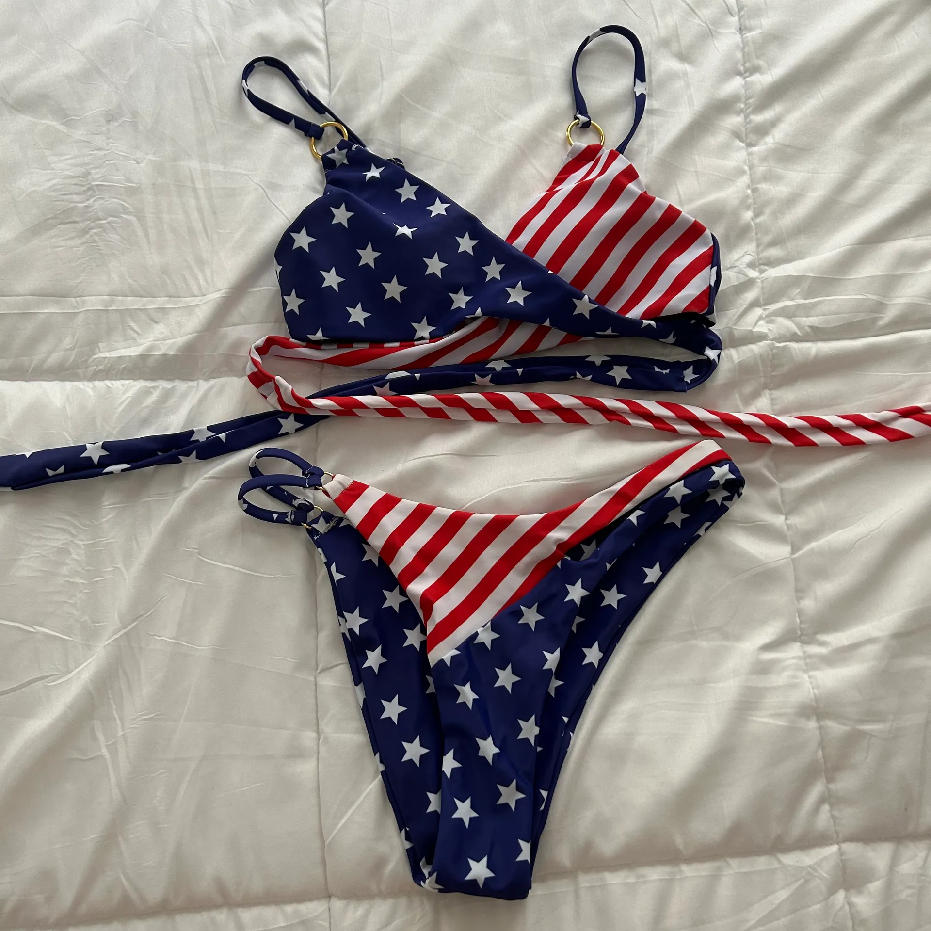 SheIn USA Cross-Tie Bikini - Image 3