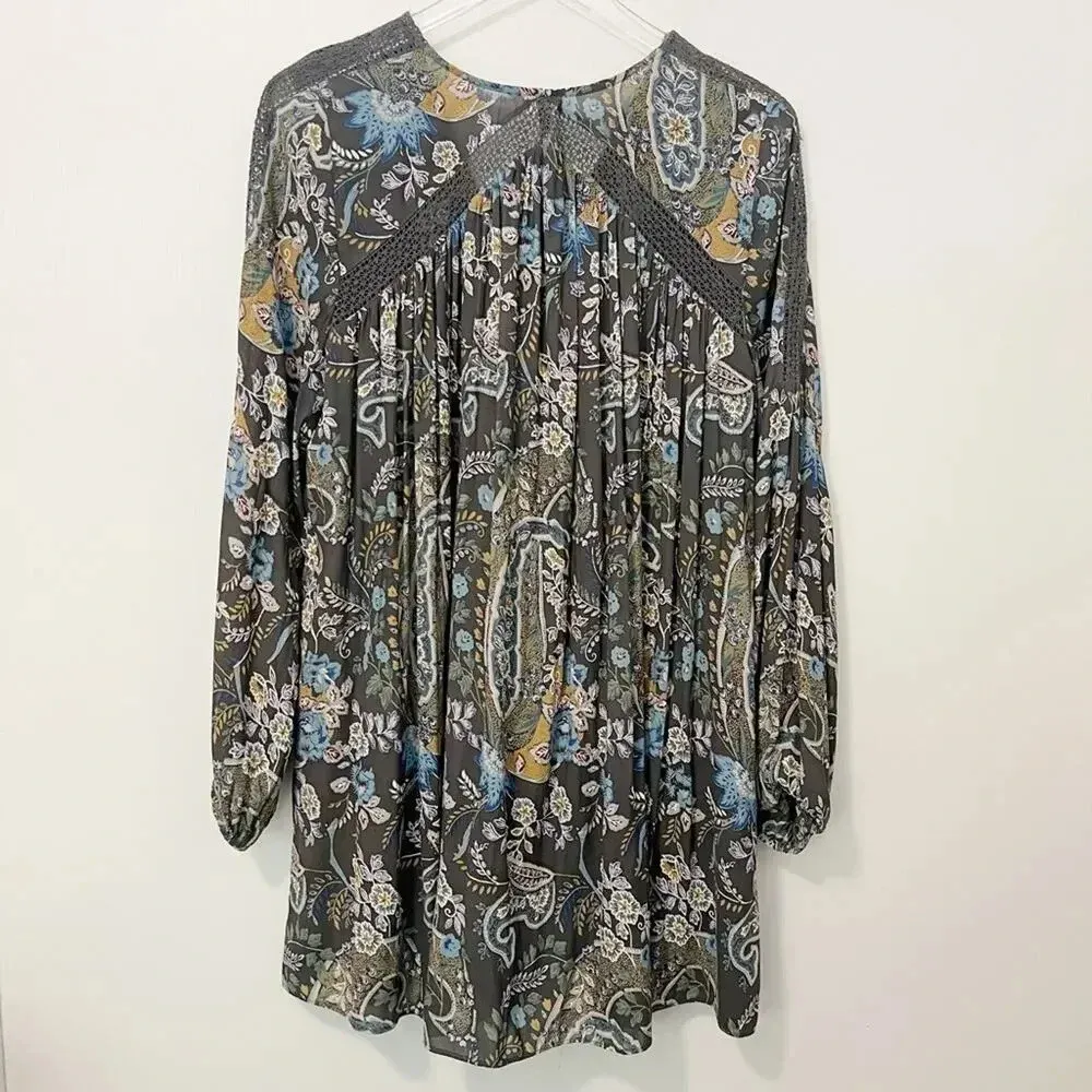 FREE PEOPLE Rain or Shine Paisley Tunic size‎ Small - Image 3