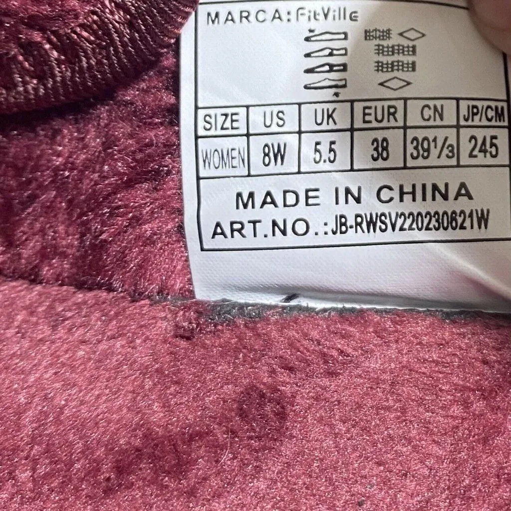 FitVille Women's‎ Recovery Winter Slippers Orthopedic Fleece Lining Clogs Marca Red Size 8 - Image 8