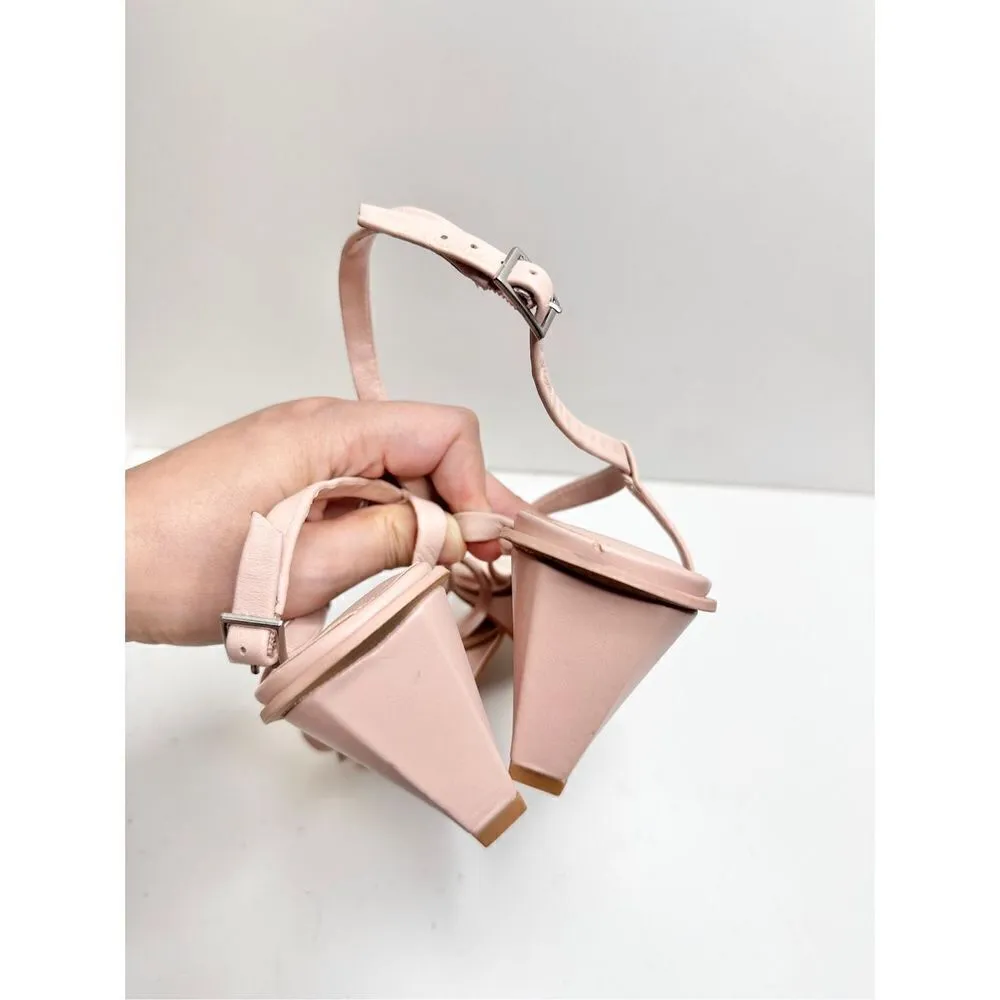 Caslon Sandals Womens Size 7.5 Pink Leather Paola Wedges - Image 8