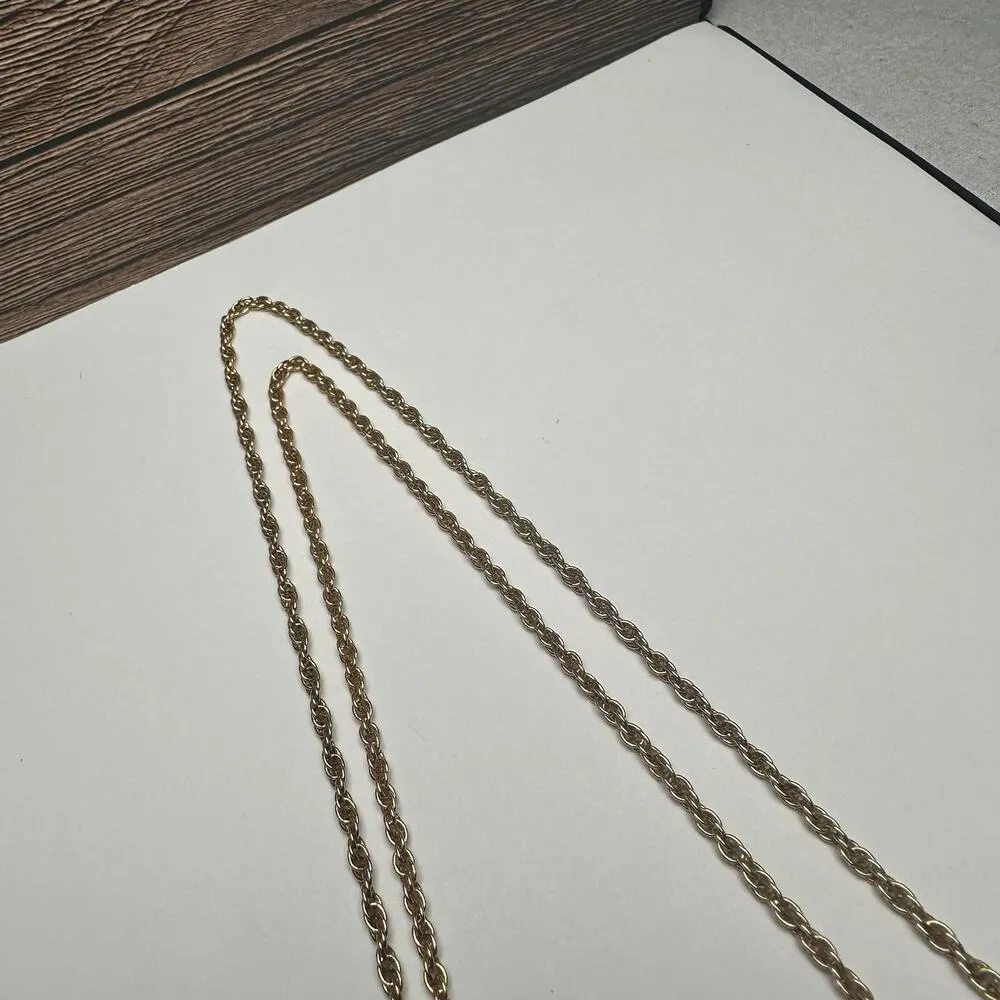 Swarovski Crystal Clear With Black Enamel Pendant Gold Tone On A Chain - Image 14