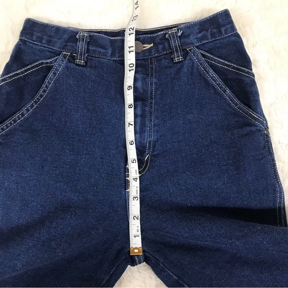 Vintage 50s Bareback Tapered Leg Cuffed Mom Jean Rockabilly Dark‎ Wash Size 0 Blue - Image 11