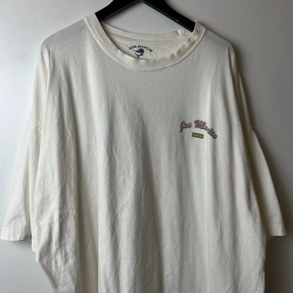 Joe Marlin Unwind T Shirt White Big & Tall 6LT Hawaii Summer Graphic Tee Cotton - Image 14