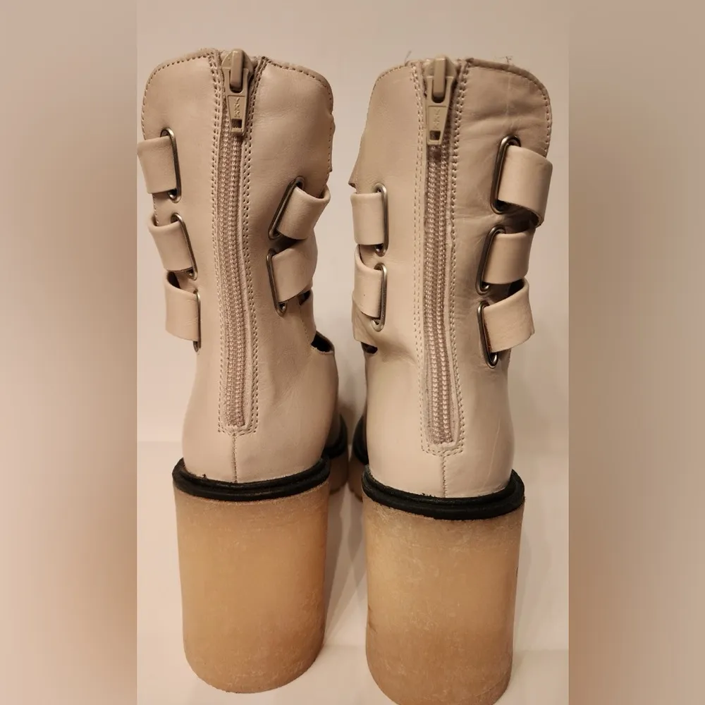 Free People Jesse Women's Cutout Boots In Ivory Size 8.5/39 - Image 3