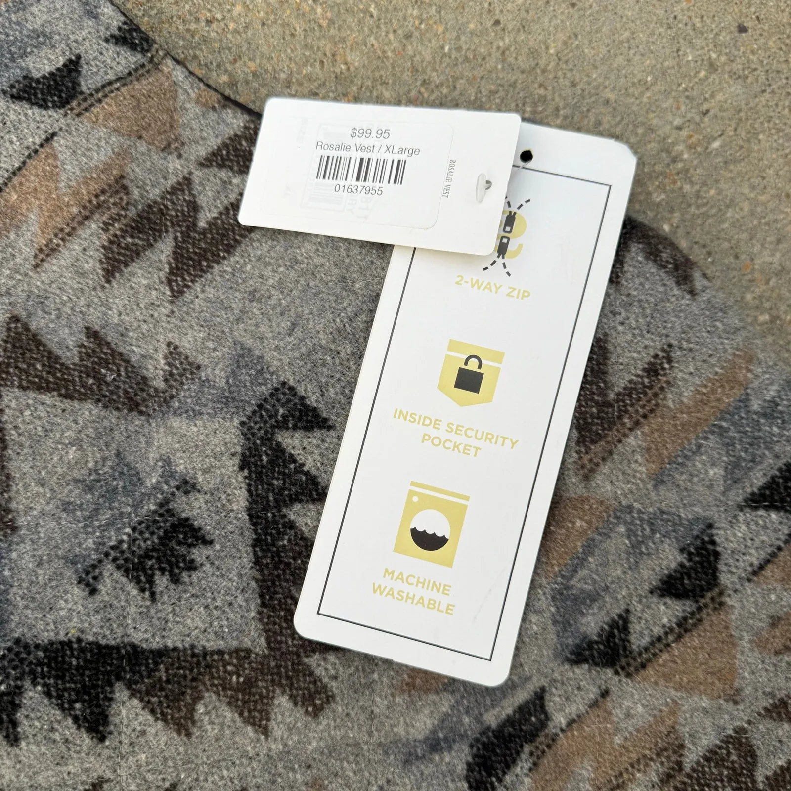 Outback Trading Rosalie Vest XL gray brown tan southwestern cinched waist NWT - Image 3