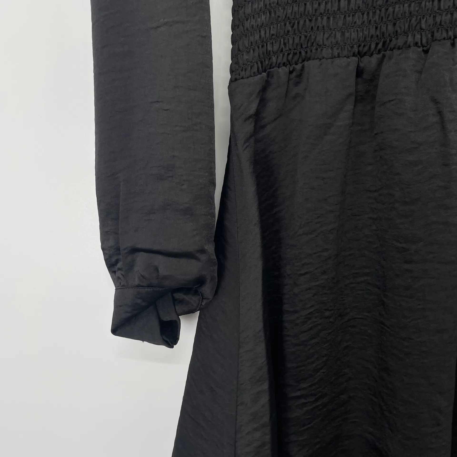 New Steve‎ Madden Womens Black Button-up Satin Gothic Knee Length Dress Small - Image 3