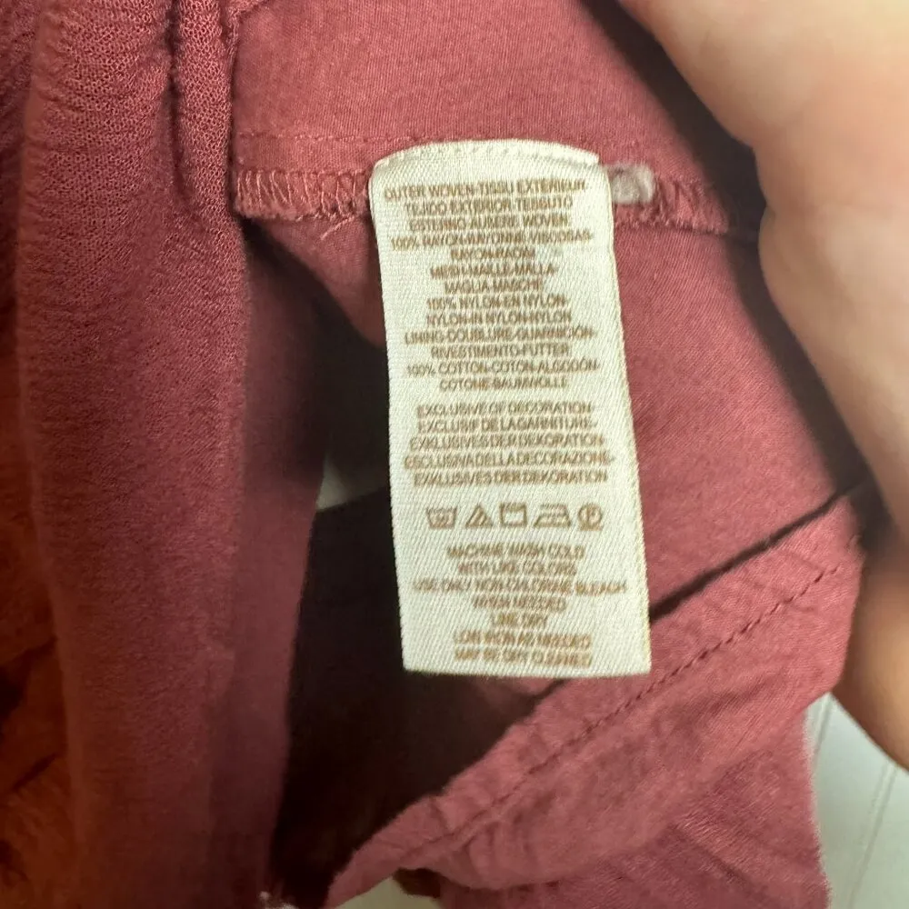 Free People Burgundy Lace Bell Sleeve Mini Dress With Slip - Image 6