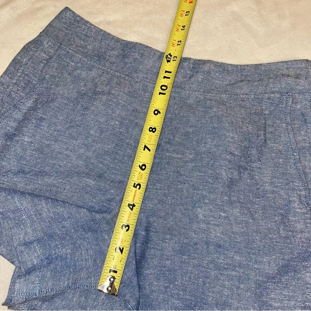 Gap Women’s High Rise Linen Blend Chambray Shorts Sz Medium Contemporary Casual - Image 12