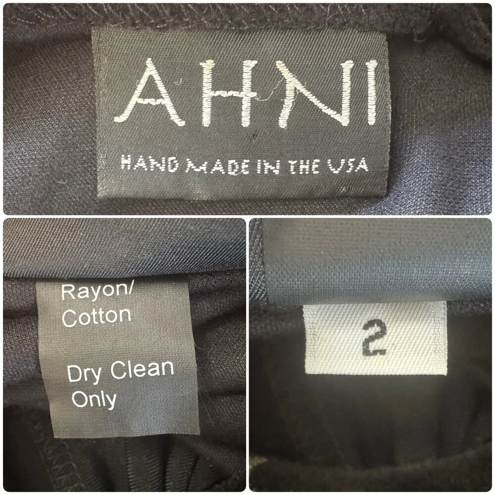 Vintage AHNI Velvet Tapestry Embroidered Maxi Dress ART TO WEAR Plus Size 2 NEW Black - Image 13