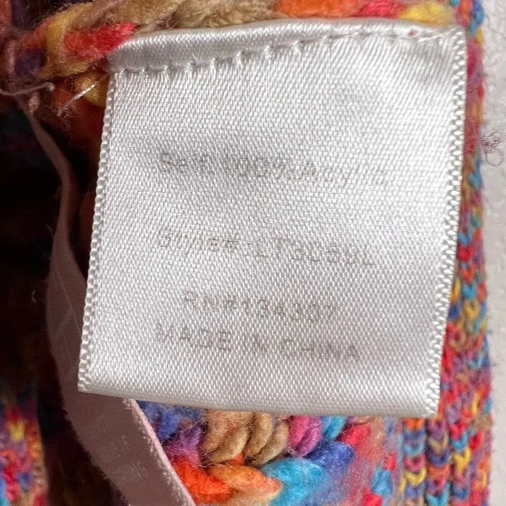 Line + Dot Bonnie Multicolor Rainbow Knit Button Front Cardigan Sweater Size M - Image 11