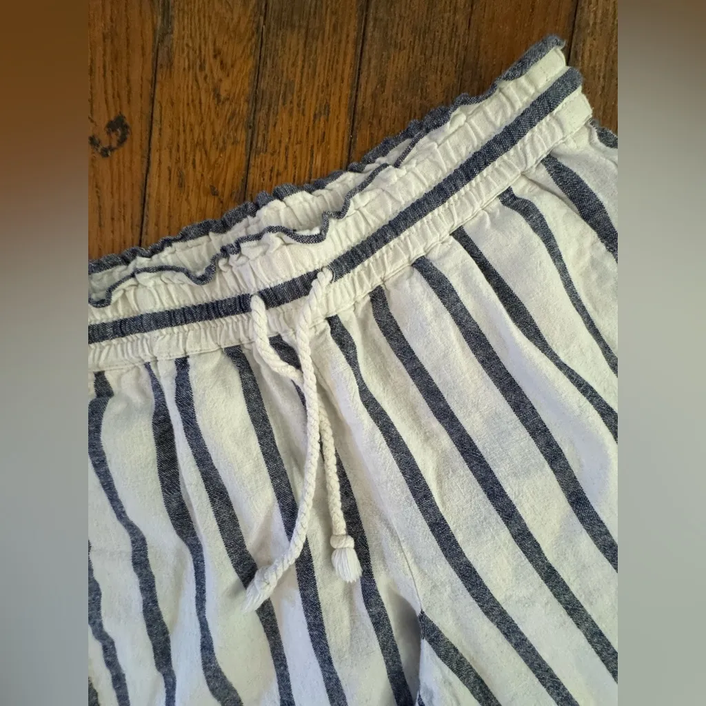 J. Crew Striped linen-cotton blend wide-leg paper-bag pant - Image 5