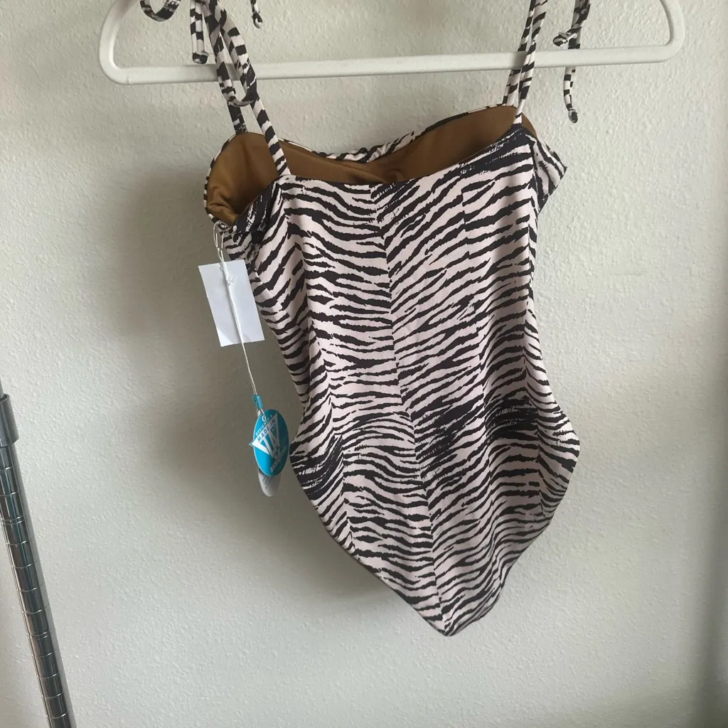 WET Zebra Print Swim suit. Brown - Image 4