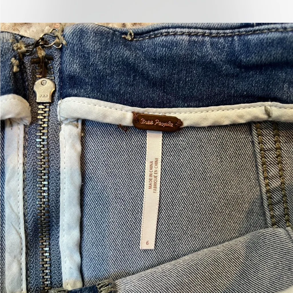 Free People Modern Femme Denim Mini Skirt Sz 6 - Image 5
