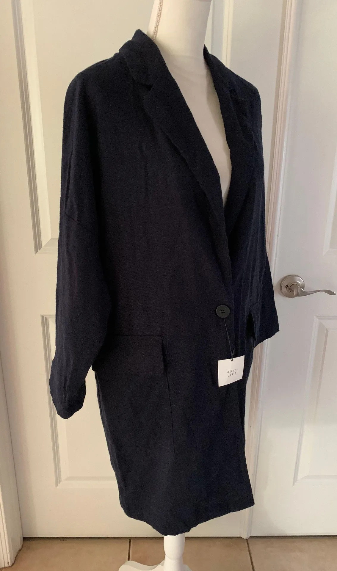 Oversized Linen Blend Blazer - Image 10
