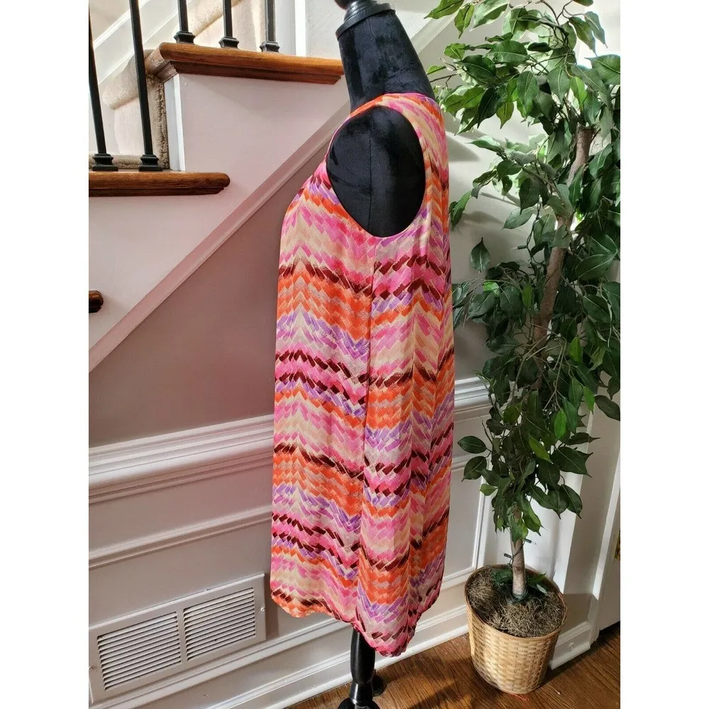 Sunny Leigh Women Multicolor Polyester Scoop Neck Sleeveless Knee Length Dress S - Image 6