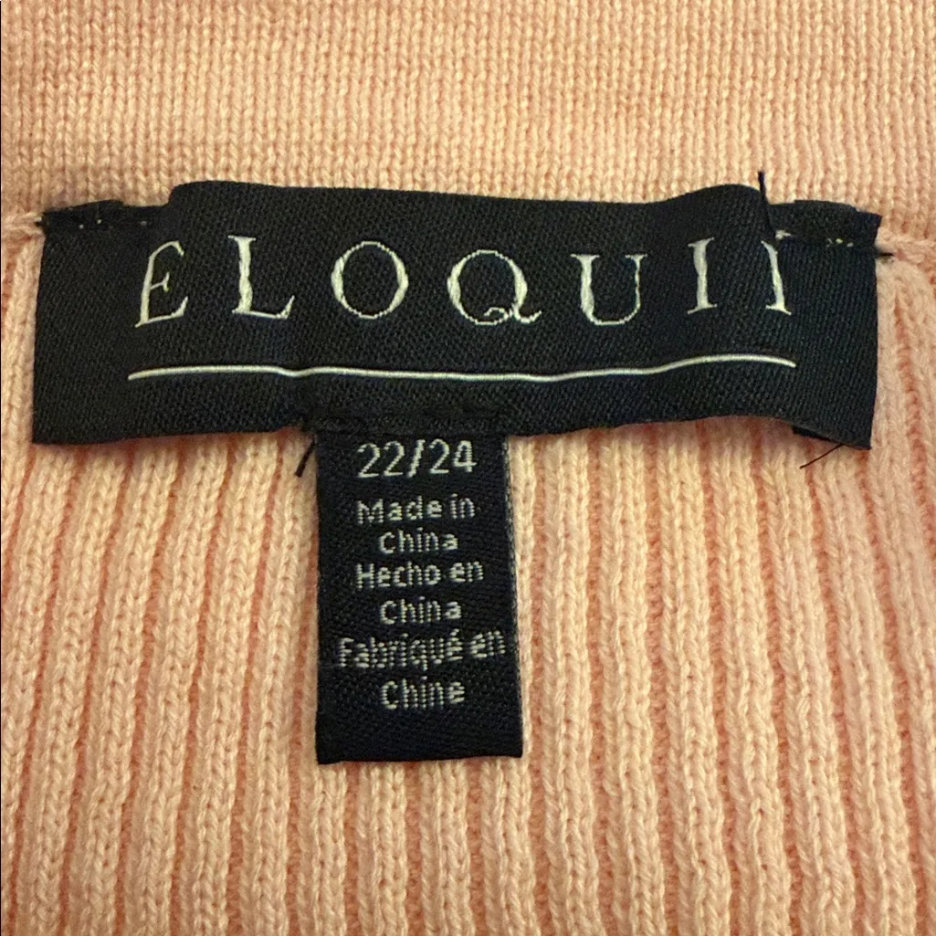 Eloquii Button Detail Ribbed Long Sleeve Sweater Size 22/24 - Image 4